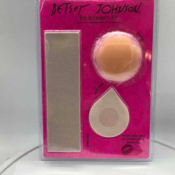 Betsey Johnson Bra Accessory Kit Silicone Disposable Nipple Covers Body Tape NEW - Picture 7 of 7